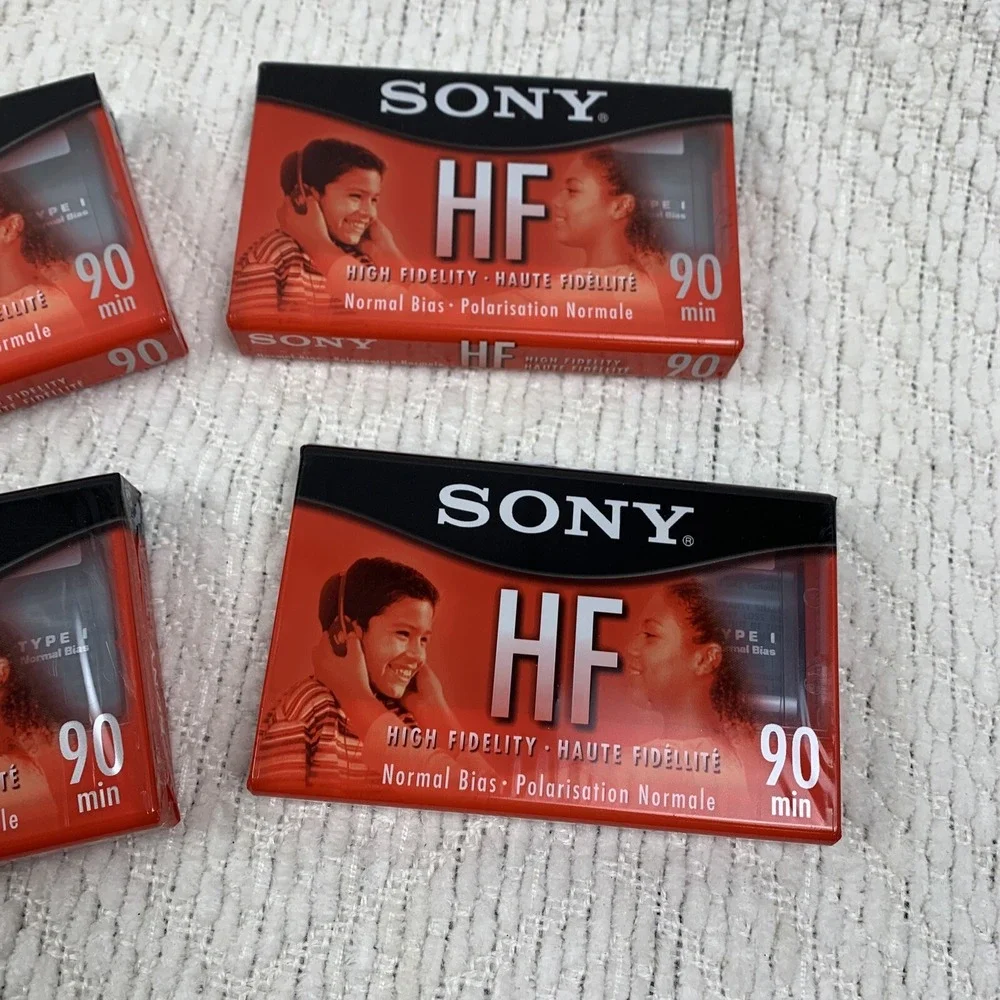 Lot of 4 New Sony Cassette Audio Tapes C-90HFL Blank Unused Sealed 90‎ Minutes